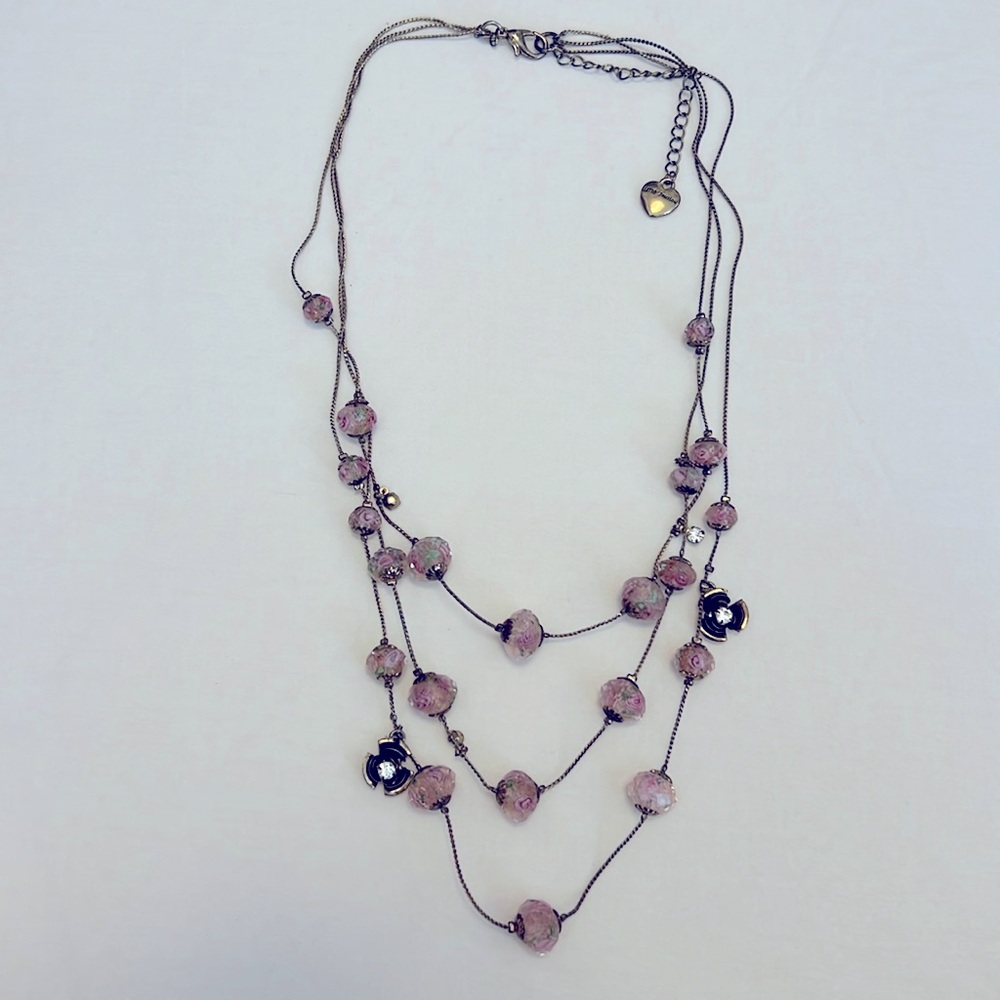 Betsey Johnson three layer necklace